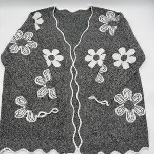 BloomChic Daisy Floral Knit Open Front Cardigan 18/20 NWOT